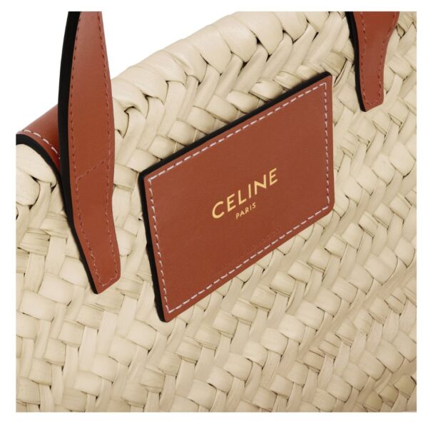 CELINE TEEN CLASSIC PANIER IN PALM LEAVES AND CALFSKIN - Image 4