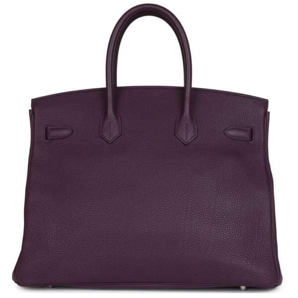 PRE-OWNED HERMÈS BIRKIN 35 CASSIS TOGO PALLADIUM HARDWARE - Image 2