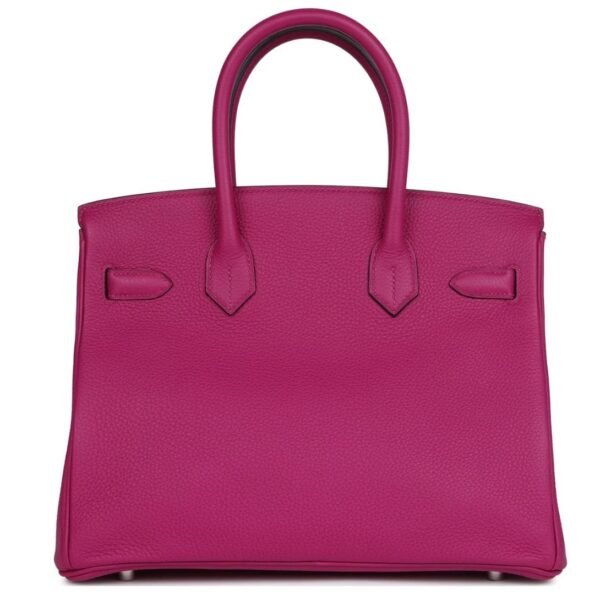 PRE-OWNED HERMÈS BIRKIN 30 ROSE POURPRE TOGO PALLADIUM HARDWARE - Image 2