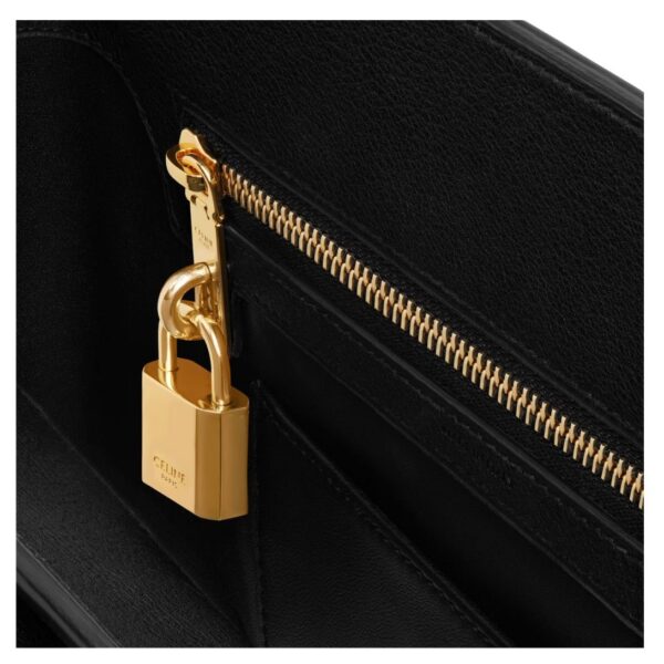 CELINE TEEN CONTI BAG IN SUPPLE GRAINED CALFSKIN BLACK - Image 6