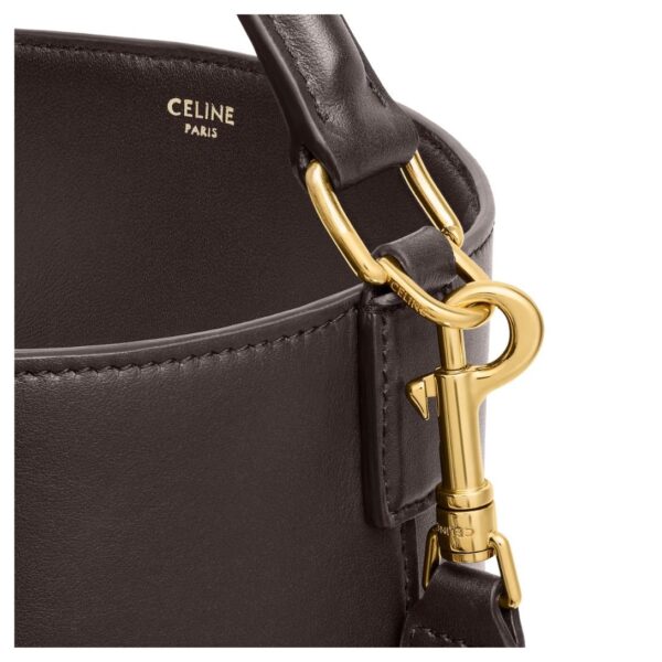 CELINE MEDIUM BUCKET LOUISE IN SMOOTH CALFSKIN EBONY - Image 6