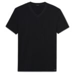TOM FORD COTTON V NECK T SHIRT BLACK