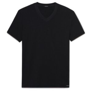 TOM FORD COTTON V NECK T SHIRT BLACK