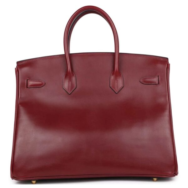 VINTAGE HERMÈS BIRKIN 35 ROUGE H BOX GOLD HARDWARE - Image 2