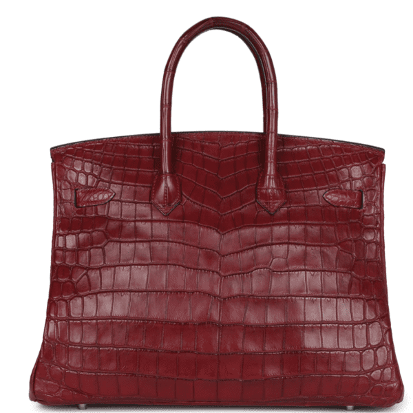 VINTAGE HERMÈS TRAVEL BIRKIN 35 ROUGE H NILOTICUS CROCODILE BRUSHED PALLADIUM HARDWARE - Image 2
