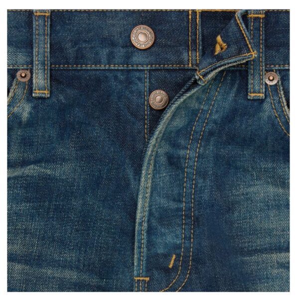 CELINE KURT JEANS IN DESTROYED BLUE MARBLE DENIM - Image 4