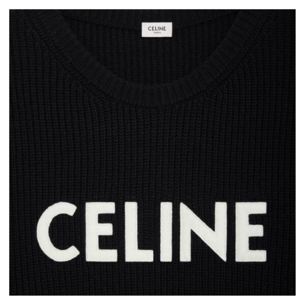 CELINE OVERSIZED SWEATER IN RIBBED WOOL BLACK - Image 5