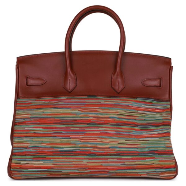 PRE-OWNED HERMÈS BIRKIN 35 VIBRATO ROUGE H BOXCALF PALLADIUM HARDWARE - Image 2