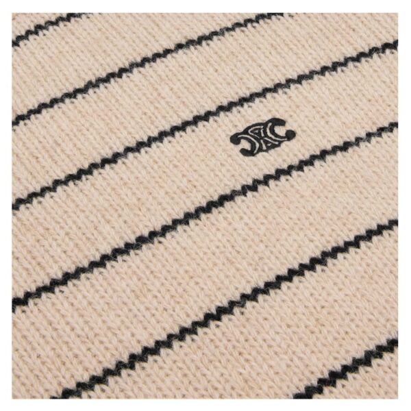 CELINE TRIOMPHE CREW NECK SWEATER IN STRIPED WOOL - Image 4