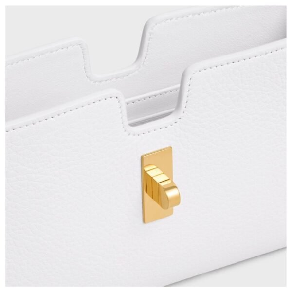 CELINE 16 STRAP POCHETTE IN SUPPLE GRAINED CALFSKIN WHITE - Image 5