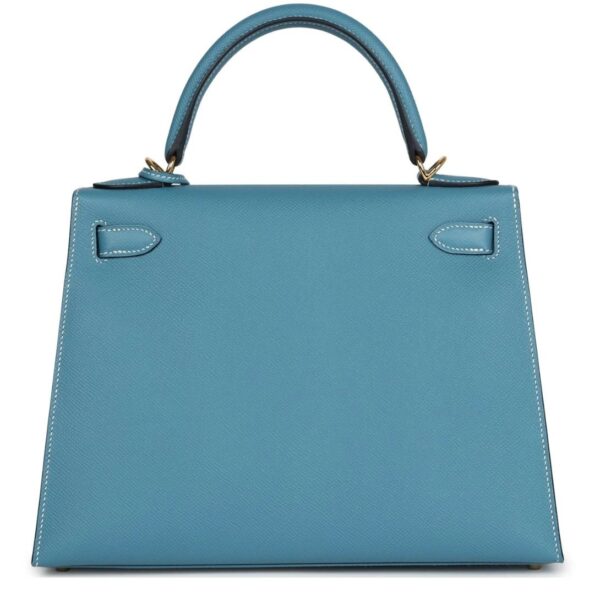 HERMÈS KELLY SELLIER 28 BLUE JEAN EPSOM GOLD HARDWARE - Image 2