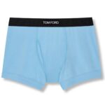 TOM FORD COTTON BOXER BRIEFS AQUA
