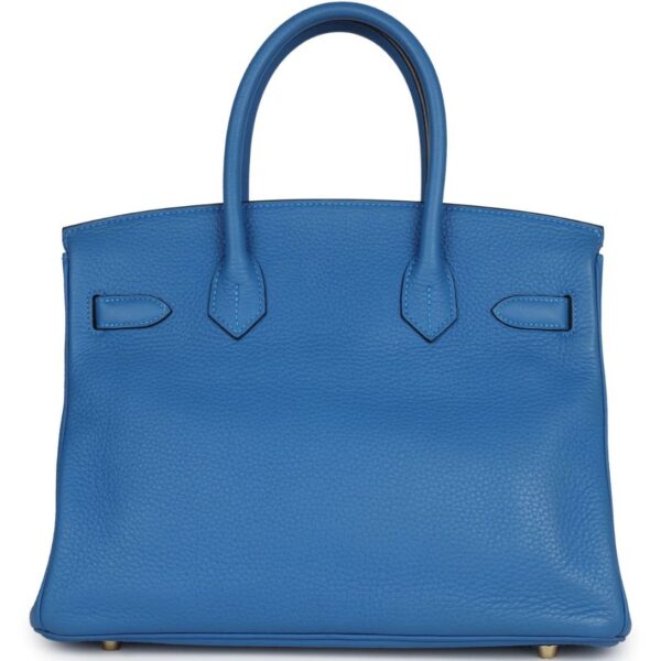 PRE-OWNED HERMÈS BIRKIN 30 MYKONOS CLEMENCE GOLD HARDWARE - Image 2