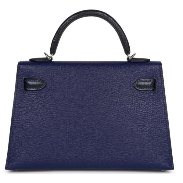 HERMÈS SPECIAL ORDER (HSS) KELLY SELLIER 20 BLEU ENCRE AND BLEU INDIGO CHEVRE MYSORE PALLADIUM HARDWARE - Image 2