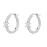 CELINE TRIOMPHE SPARKLE HOOPS IN STRASS AND BRASS WITH RHODIUM FINISH