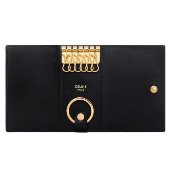 CELINE KEY CASE TRIOMPHE IN SHINY CALFSKIN BLACK - Image 5