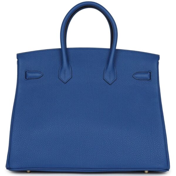 PRE-OWNED HERMÈS BIRKIN 35 BLEU ROYAL TOGO GOLD HARDWARE - Image 2