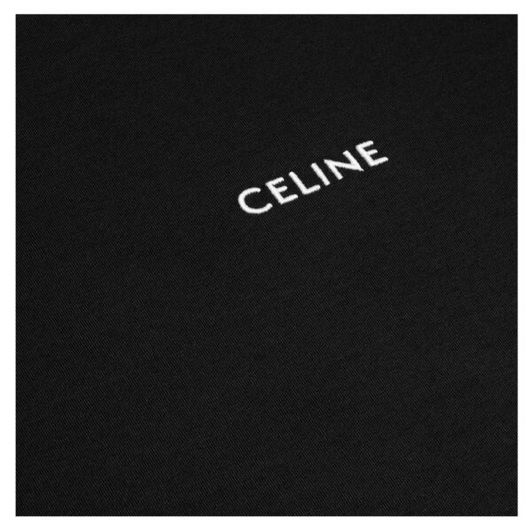 CELINE REGULAR T SHIRT IN COTTON JERSEY BLACK-CREAM - Image 5