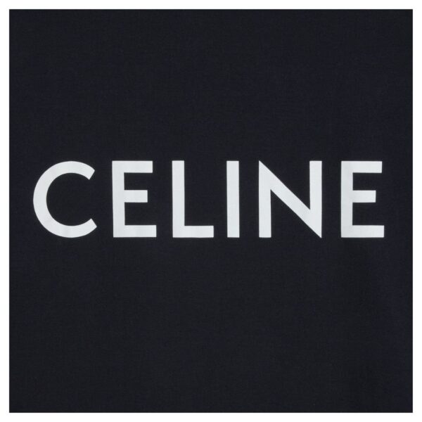 CELINE LOOSE T SHIRT IN COTTON JERSEY BLACK-WHITE - Image 5