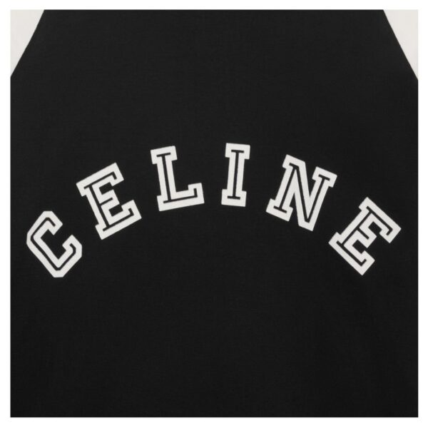 CELINE LOOSE T SHIRT IN COTTON JERSEY BLACK-WHITE - Image 5