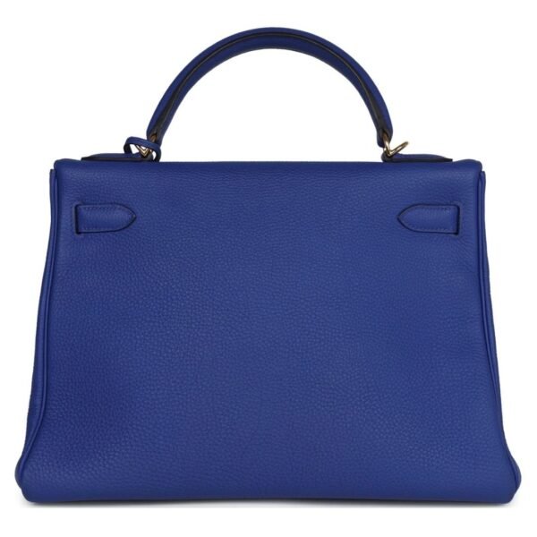 PRE-OWNED HERMÈS KELLY RETOURNE 32 BLEU ELECTRIC TOGO GOLD HARDWARE - Image 2