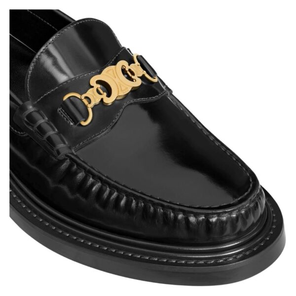 CELINE UNIVERSITÉ TRIOMPHE CHAIN LOAFFER IN POLISHED BULL BLACK - Image 5