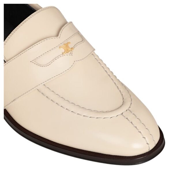 CELINE MALAQUAIS TRIOMPHE LOAFER IN POLISHED BULL MILK - Image 6
