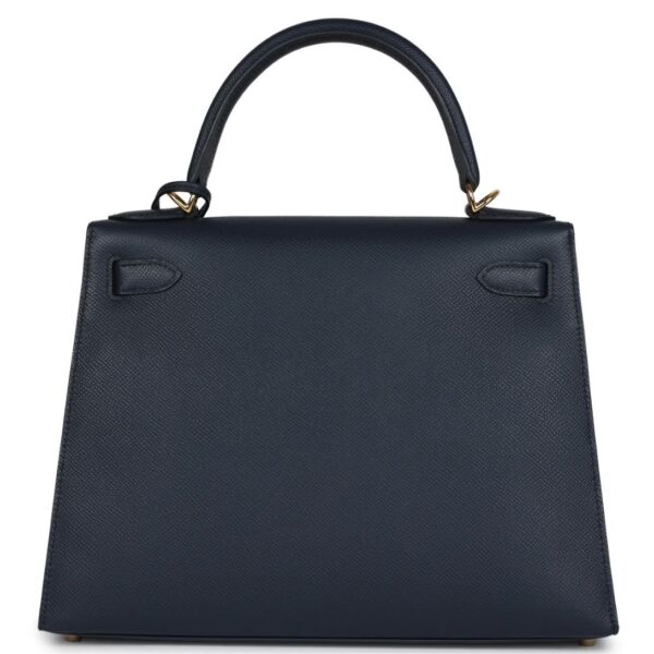 HERMÈS KELLY SELLIER 28 BLEU INDIGO EPSOM GOLD HARDWARE - Image 4