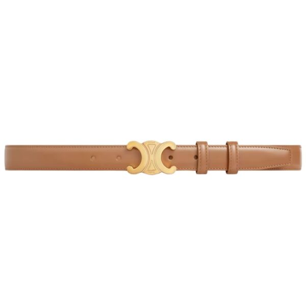 CELINE MEDIUM TRIOMPHE BELT IN TAURILLON LEATHER SMOKED BROWN - Image 7