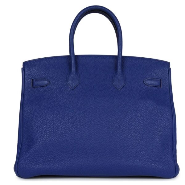 PRE-OWNED HERMÈS BIRKIN 35 BLEU ELECTRIC TOGO GOLD HARDWARE - Image 2