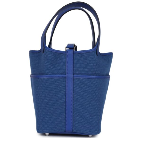 HERMÈS PICOTIN CARGO 18 BLEU ROYAL SWIFT AND TOILE CANVAS PALLADIUM HARDWARE - Image 2