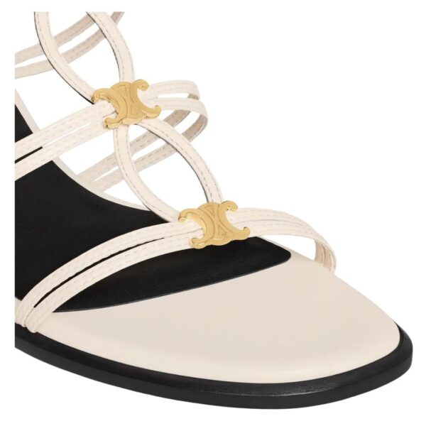CELINE CLEMENCE MULTI TRIOMPHE SANDAL IN LAMBSKIN MILK - Image 5