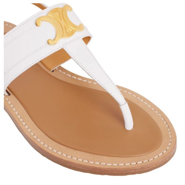 CELINE LYMPIA TRIOMPHE THONG IN CALFSKIN WHITE - Image 5