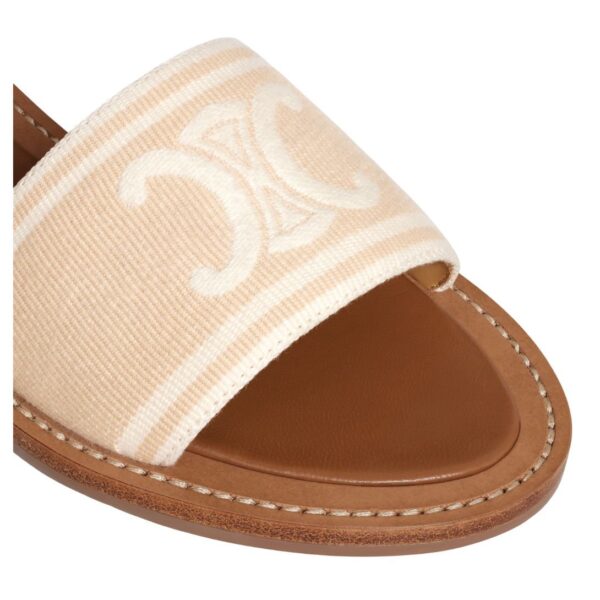 CELINE LYMPIA SANDAL IN TRIOMPHE JACQUARD CANVAS AND CALFSKIN - Image 4