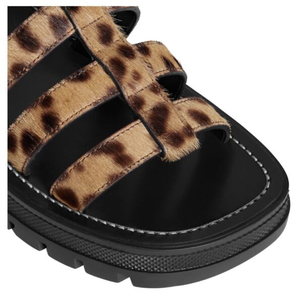 CELINE CLEA TRIOMPHE GLADIATOR SANDAL IN LEOPARD PRINTED HAIRY CALFSKIN - Image 4