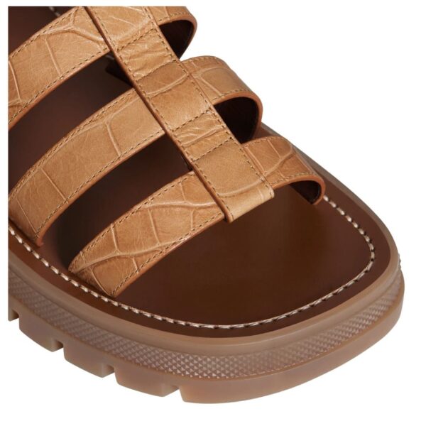 CELINE CLEA TRIOMPHE GLADIATOR SANDAL IN CROCODILE STAMPED CALFSKIN - Image 4
