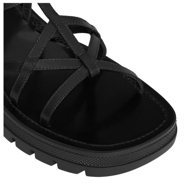 CELINE CLEA TRIOMPHE STRAPPY SANDAL IN CALFSKIN VEGETAL TANNING BLACK - Image 5
