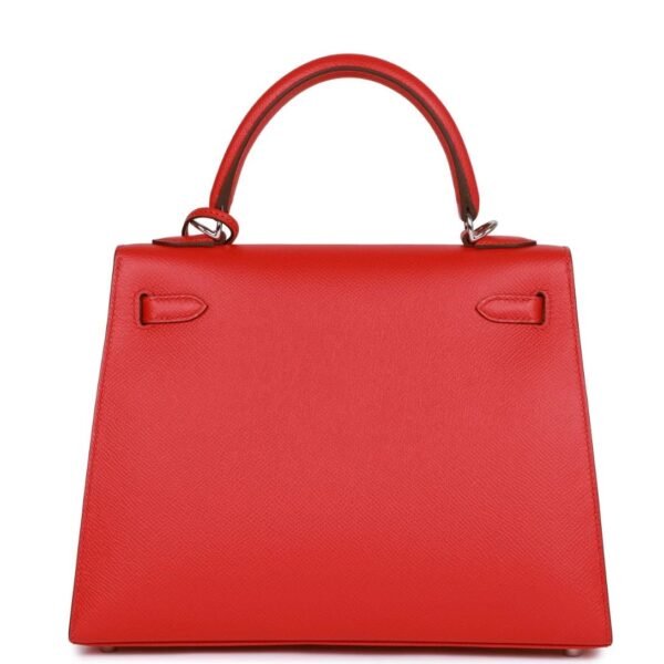 HERMÈS KELLY SELLIER 25 ROUGE DE COEUR VERSO EPSOM PALLADIUM HARDWARE - Image 2