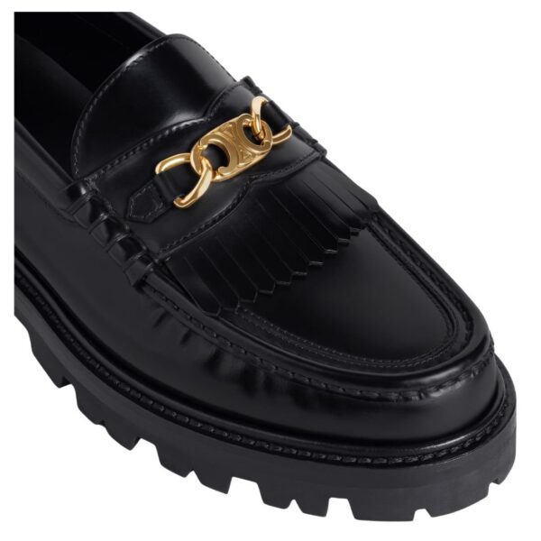 CELINE MARGARET LOAFER WITH TRIOMPHE CHAIN IN POLISHED BULL - Image 4