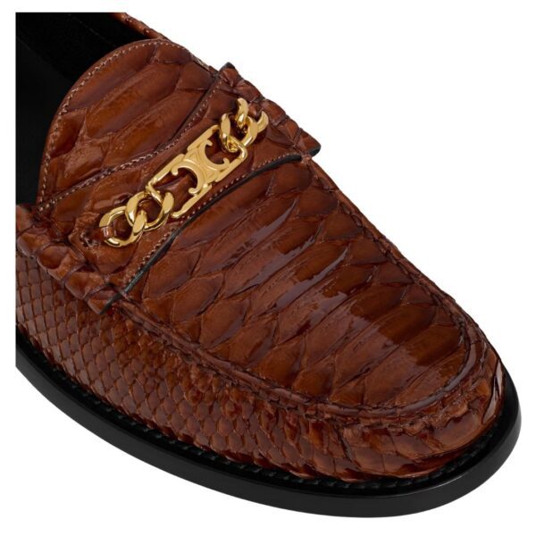 CELINE LUCO TRIOMPHE CHAIN LOAFER IN PATENT PYTHON STAMPED CALFSKIN - Image 4