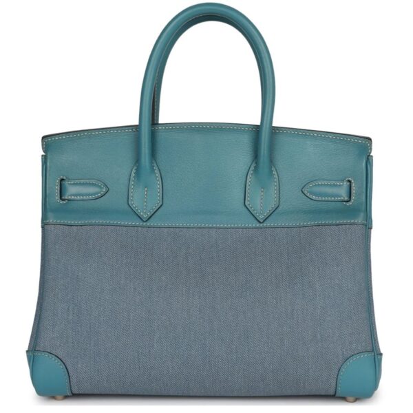 VINTAGE HERMÈS BIRKIN 30 DENIM AND BLUE JEAN GULLIVER PALLADIUM HARDWARE - Image 2