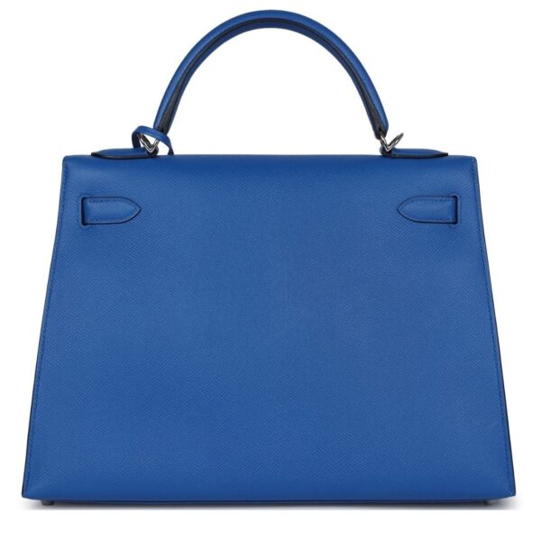 HERMÈS KELLY SELLIER 32 BLEU FRANCE EPSOM PALLADIUM HARDWARE - Image 2