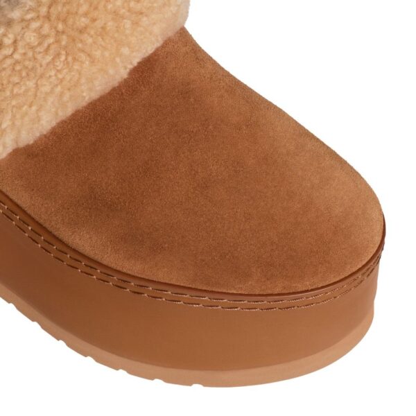 CELINE DANA WEDGE MULE IN SUEDE CALFSKIN AND SHEARLING - Image 4