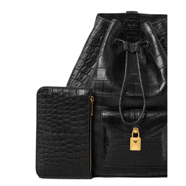 LORO PIANA EXTRA DRAWSTRING BACKPACK L27 BLACK - Image 4