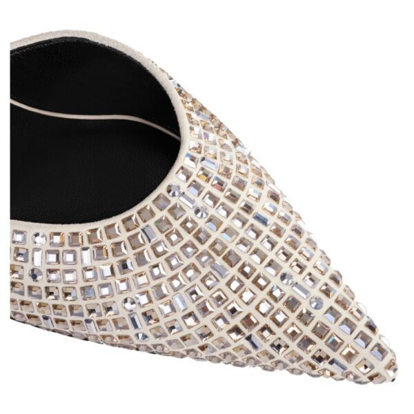 CELINE KITTEN STRAP PUMP IN SUEDE GOATSKIN WITH STRASS AND LAMBSKIN - Image 4