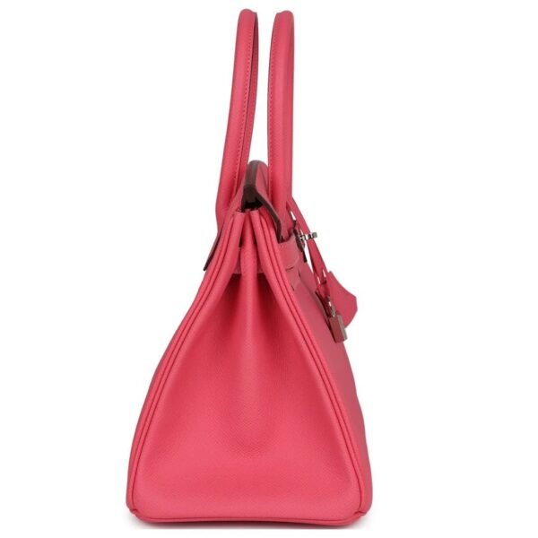 PRE-OWNED HERMÈS BIRKIN 30 ROSE AZALEE EPSOM PALLADIUM HARDWARE - Image 4