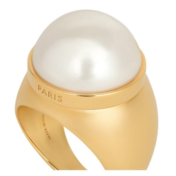 CELINE LES PERLES RING IN RESIN PEARLS AND BRASS WITH GOLD FINISH - Image 4