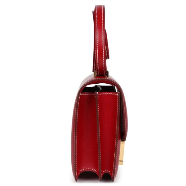 HERMÈS KELLY SELLIER 28 ROUGE PIMENT BOX PALLADIUM HARDWARE - Image 4