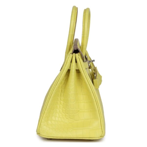 HERMÈS BIRKIN 25 LIME MATTE ALLIGATOR PALLADIUM HARDWARE - Image 4