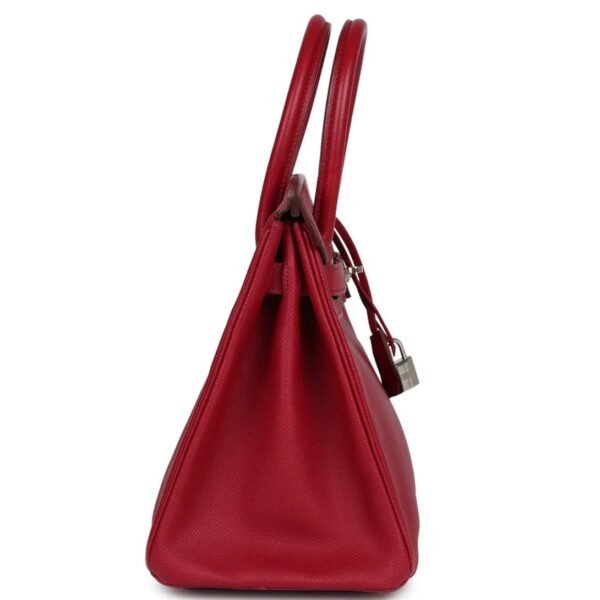 PRE-OWNED HERMÈS BIRKIN 30 RUBIS EPSOM PALLADIUM HARDWARE - Image 4